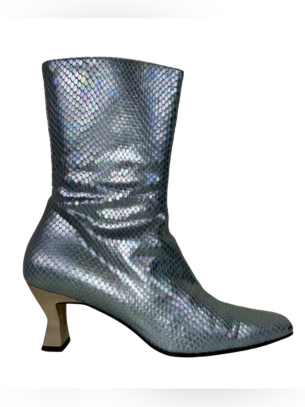 ESCADA IRIDESCENT METALLIC MID-CALF BOOTS